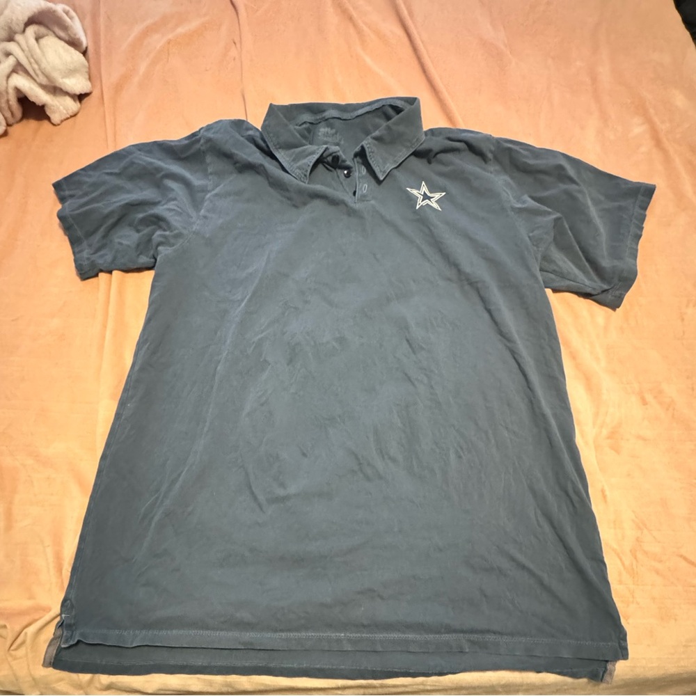 Classic Blue Polo Shirt with Star Emblem